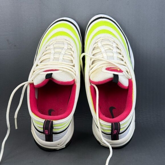 Nike Air Max 97 \'White Rush Pink Volt\' athletic sneaker shoes men’s size 11